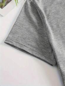 Airplane/Airplane/Planes Print T-Shirt - Soft Breathable Quick-Dry Short Sleeve Round Neck Casual Summer Outdoor Wear, All- Comfortable Tee Suitable For, Travel & Everyday Outfits Women's Casual Loose Sportswear,Daily Everyday Wear & Holiday Leisure Apparel - 灰色 - 查看 4
