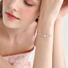 Bộ 1 vòng cổ và vòng tay Hello Kitty Sakura hoạt hình dễ thương đính đá, thiết kế trang sức hợp kim có thể điều chỉnh hình hoa anh đào, món quà ngọt ngào đa năng lý tưởng dành cho các cô gái hâm mộ, vòng tay hạt pha lê, vòng tay sáng tạo, món quà hoàn hảo cho bạn bè và người yêu! Quà tặng ngày Valentine, quà tặng ngày lễ - Nhiều màu - Xem 6