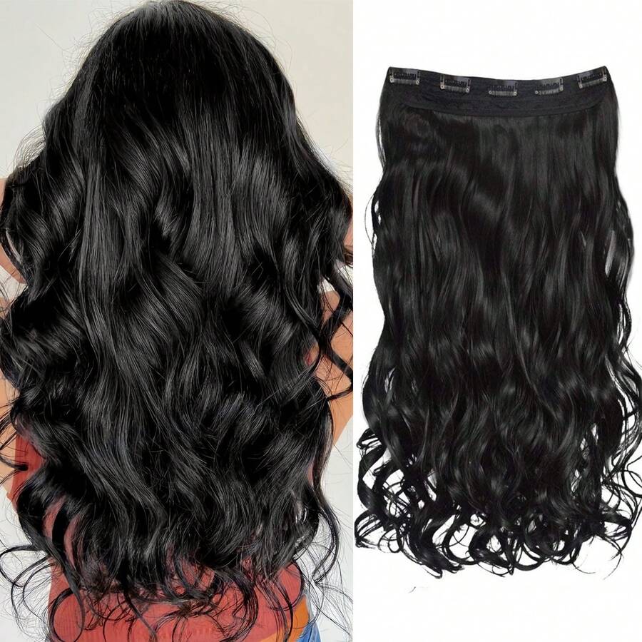 Tóc nối xoăn gợn sóng dài 20 inch - 5 kẹp, sợi tổng hợp, dành cho nữ - Nhiều màu - Xem 1