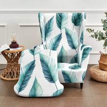 Bộ 2 món bọc ghế in hình hổ co giãn đa năng (1 bọc ghế sofa + 1 bọc đệm ghế) - Lá xanh - Xem 6