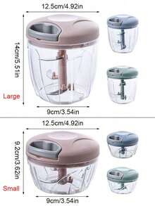 1pc Extra-Large Capacity Manual Food Chopper, Multi Functional Garlic Masher, Portable Hand Pull String Garlic Mincer Onion Cutter, (Two Sizes Available)Vegetable Cutter, Manual Food Chopper, Vegetable Chopper, Meat Chopper, Garlic Crusher, Meat Masher, Creative Fruit Grinder, Kitchen Gadgets - Multicolor - View 8