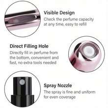 1pc Portable Perfume Spray Bottle - Leak-Proof Aluminum Alloy 5ml Atomizer, Travel Essential, Refillable Design - 彩色 - 查看 7