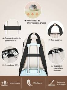 NEWHEY Sac à dos pour ordinateur portable pour hommes 15,6 pouces, sac à dos de travail et de voyage imperméable pour hommes, grand sac à dos matelassé pour l'université avec port de charge USB, anti-vol, sacs informatiques décontractés pour enseignants et infirmiers - Noir et Blanc - Voir 4