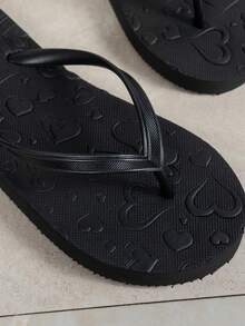 Women's Flat Thong Sandals, Comfortable Fashion Versatile Beach Slippers For Summer, Suitable For Beach, Resort - Black - View 7