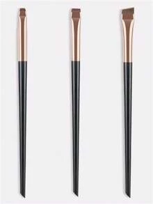 3pcs Eyebrow Brush, Eyeliner Brush, Lip Brush Makeup Brush Set - Black - View 4