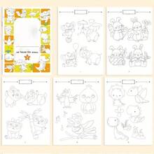 1本儿童可爱动物轮廓描摹涂色书,幼儿控笔训练涂色书,卡通动物轮廓涂色书,学前儿童控笔绘画书,包含老虎、大象、鲸鱼和其他可爱动物的图案,线条清晰易于描摹,有助于培养儿童的精细动作技能、专注力和绘画兴趣,是幼儿园儿童理想的绘画练习入门书。 - 彩色 - 查看 4