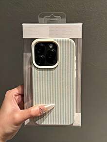 1 chiếc ốp lưng điện thoại TPU chống sốc, chống bám vân tay, họa tiết sọc xanh nhạt tối giản, tương thích với iPhone 11 12 13 14 15 16 17 Pro Max, A56/55/54/53/52/51, S25/24/23/22/21, dùng được cho cả nam và nữ. - Nhiều màu - Xem 4