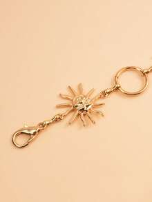 1pc Punk Hoop Waist Chain, Metal Thorn Decor, Retro Exaggerated Round Circle Body Chain For Women, Fashion Accessory For Party, Date, Daily Wear, Festival Gift - Gold - View 5