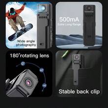 1pc 1080p Wearable Sports Camera With Audio, Video, Night Vision, Rechargeable Battery, Long Standby Time, 180-Degree Rotatable Lens, Suitable For Personal Travel, Walking, And Law Enforcement Recording - Black - View 11