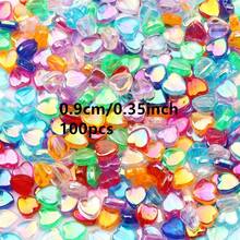 100 hạt acrylic hình trái tim màu AB 9mm trong suốt, hạt rời dùng làm phụ kiện trang sức DIY vòng cổ và vòng tay. - Hình trái tim - Xem 17