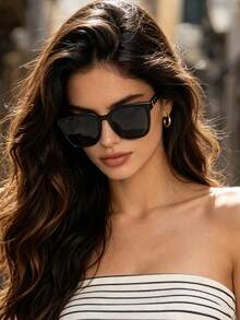 Gafas de moda cuadradas de lujo y estilo retro para mujer, con marco negro, diseño clásico, ideal como regalo de cumpleaños, Navidad o para usar a diario. GUCCI GG1531SK-001 54 - Negro - Ver 1