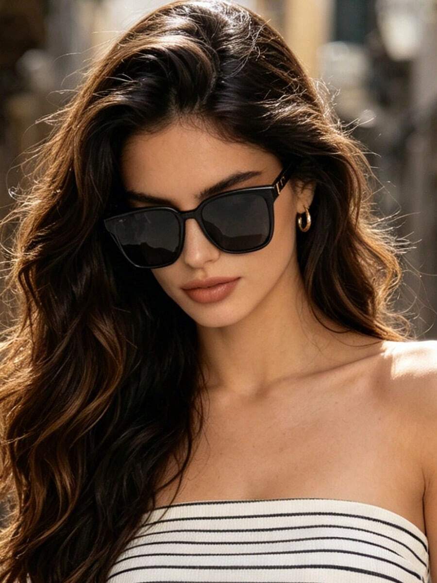 Gafas de moda cuadradas de lujo y estilo retro para mujer, con marco negro, diseño clásico, ideal como regalo de cumpleaños, Navidad o para usar a diario. GUCCI GG1531SK-001 54 - Negro - Ver 1