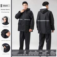 Impermeable separable para adultos, Ropa impermeable para bicicleta eléctrica de Body completo, Conjunto de pantalones impermeables para construcción/pesca, Ropa impermeable gruesa para exteriores - Impermeable dividido - Ver 10