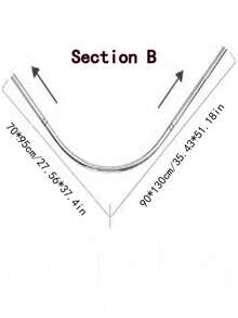 L-Shaped/Curved Curtain Rod, Stainless Steel, Reinforced, Thickened, No Drilling Required, Won't Damage Walls, Indoor Decor, Easy Installation, Suitable For Multiple Scenarios, Stable, Non-Slip, Adjustable, High Load-Bearing Capacity - LLg-4 - View 17