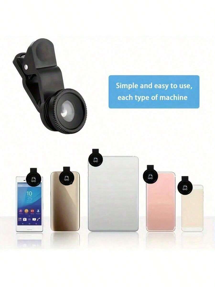 Good Assistant For Taking Stunning Photos, 3-In-1 Mobile Phone Camera Lens With Fisheye + Wide Angle + Macro, Portable Clip-On Lens Compatible With IPhone,Compatible With Xiaomi, And Most Smartphones, Compact & Precision Photography Attachment For DIY Mobile Shooting - Multicolor - View 1