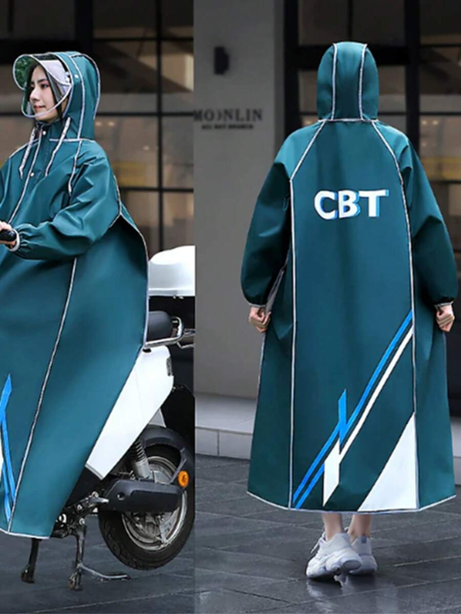 1 chiếc áo mưa chống thấm nước, bảo vệ toàn thân, áo mưa đi xe máy/xe đạp, unisex, dày dặn. - Phiên bản dành cho người lớn - Xem 1