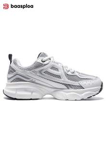baasploa New Women's Thick Sole Sneakers, Mesh Running Shoes, Platform Shoes, Lightweight Casual Shoes, Retro Shoes, Shock Absorbing Non-Slip Durable Soft Sole Women's Walking Shoes, Fashion Versatile Running Training Shoes, Platform Sneakers, Retro Patchwork (Suitable For Wide Feet, Narrow Feet Suggest Choosing One Size Smaller) - Màu Xám nhạt - Xem 6