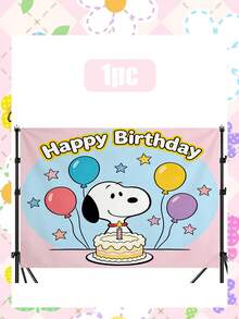 SNOOPY-Themed Personalized Banners, Various Theme-Related Promotional Photo Activities Banners, Photo Props, Background Cloths, Atmosphere Props, Balloons, Party Supplies - Multicolor - View 6