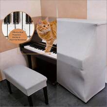 1pc Milk Silk Piano Dust Cover, Modern Minimalist Design With Drawstring, Machine Washable And Reusable Piano Cover, Effectively Prevents Pet Paw Prints, Pet Hair, Dust, Available In Full Cover And Half Cover Options, Suitable For Most Upright Pianos, Great Household Storage And Protection, Ideal For Father's Day, Mother's Day, And Various Holidays. (Please Measure Your Piano Size Before Ordering) - View 3