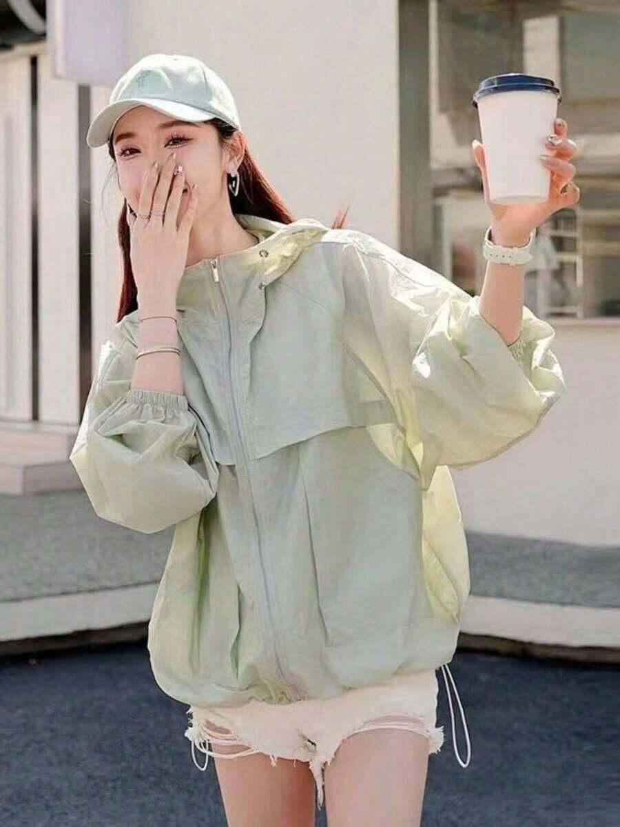 Women Lightweight Jackets - 綠色 - 查看 1