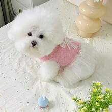 1 bộ váy mới mùa xuân/hè cho mèo/chó, váy dễ thương cho chó Teddy/Poodle, quần áo chống rụng lông cho thú cưng. - Nhiều màu - Xem 4