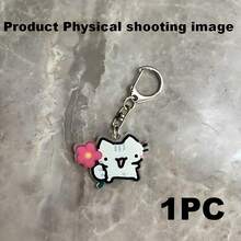 Cute Line Cat Acrylic Keychain, Heart Balloon Clown Cat Pendant, Bag And Car Key Charm, Cute Student Gift, Multiple Sizes Available - Multicolor - View 8