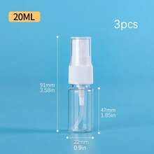 3个可重复使用的透明PET塑料喷雾瓶，香水喷雾器，爽肤水/喷雾器，迷你喷雾器，高压连续细雾，多种尺寸可选，适用于旅行、酒店、化妆品样品、美容产品、沙龙、旅行必备品 - 白色 - 查看 8