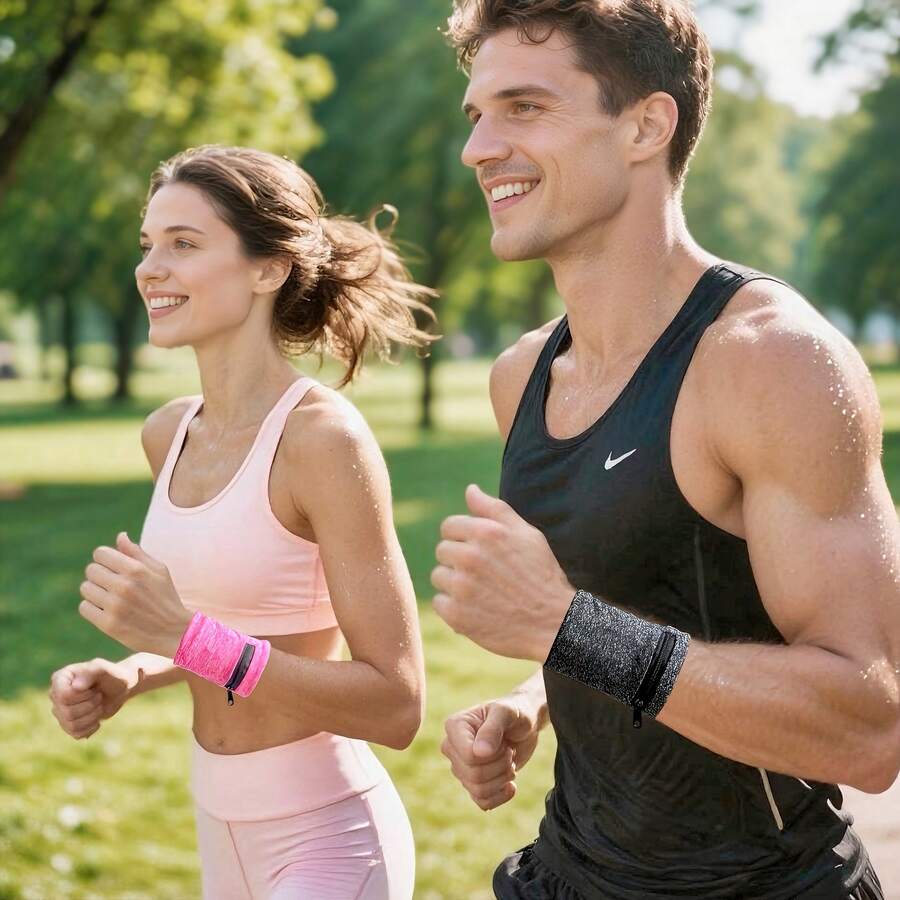 Fashionable Unisex Wrist Wallet Pouch: Ideal For Gym, Running, Cycling And Travel! - Grey - View 1