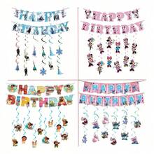 Disney Pancarta decorativa de Stitch adorable, decoración de ambiente para fiestas, decoración de fondo para fotos, decoración de pared de habitación y aula, regalo sorpresa para amigos, decoración de fiesta con tema de Frozen - Como se muestra en la figura - Ver 1