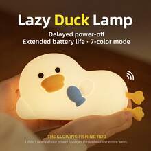 Đèn ngủ LED hình cá trê dễ thương, đèn ngủ hình động vật đáng yêu, đèn ngủ cho con bú bằng silicon, đèn cảm ứng điều chỉnh độ sáng cổng Type-C, đèn ngủ LED bằng silicon mềm mại, quà tặng thú vị, đèn ngủ, đèn ngủ cảm ứng bằng silicon điều chỉnh độ sáng có hẹn giờ, đèn ngủ sạc USB. - Nhiều màu - Xem 4