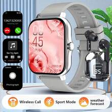 1 Set Smart Watch + Earphones, 1.83" HD Display, Alloy Body, Wireless Calling, Multiple Sports Modes, Sedentary Reminder, Suitable As Gift For Friends And Couples, Compatible With Android And IOS - View 5