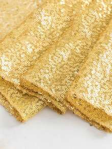 Gold Sequin Table Runner And Tablecloth Set - Shiny Gold Wedding, Party, Event Decor - Square Tablecloth With Tassel Trim (Fabric), Suitable For Dining Table Center Decor, Special Occasions - Multicolor - View 9