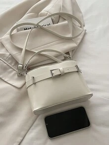 Borsa a tracolla in PU semplice, nuova borsa a tracolla da donna alla moda per il lavoro e gli spostamenti quotidiani - Multicolore - Visualizzare 7