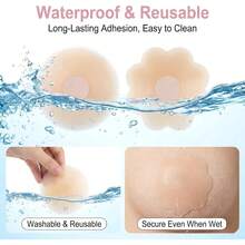 8 Pairs Nipple Covers For Women, Small Strong Adhesive Pasties Nipple Covers Adhesive Silicone Nipple Covers No Show Sticky Breast Petal Nude Seamless Washable Invisible Breast Cakes - 1 - 查看 5