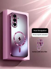 Nuevo estuche de lujo ultrafino para Galaxy S26/25 Ultra S26/25 Plus S2625 S25 Edge, con disipación de calor y fuerte adsorción magnética, anti-caída y a prueba de golpes, protección de lente de vidrio, estuche protector a prueba de golpes y caídas - Burdeos - Ver 3
