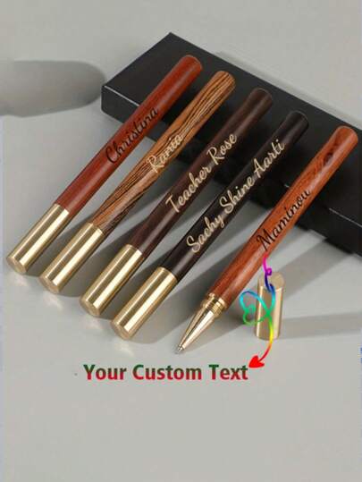 Caneta de Madeira Neutra Retrô Elegante com Logotipo Personalizado, Adequada para Presentes de Escrita Diária de Escritório, Caneta para Assinatura, Caneta Presente, Suprimentos Essenciais de Escrita, Design Retrô, Artesanato Requintado, Caneta para Assinatura, Caneta de Madeira para Assinatura Caneta de Bolinha de Sândalo Lembranças da Reunião Anual Corporativa Caneta de Madeira Neutra