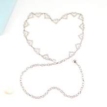 1pc Fashionable Heart-Shaped Rhinestone Studded Women's Waist Chain, Versatile And Personalized Style, Suitable For Holidays, Valentine's Day, Summer, School Season, Autumn, Music Festivals - Multicolor - View 5