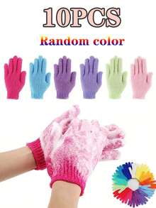 10pcs/Set Bath Accessories, Exfoliating Gloves, Scrub Towel, Lather Tool, Foot File, Scrub Paste, Back Massager, Bathing Gloves, Body Scrub, Bath Sponge - Multicolor - View 12