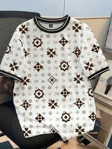 Camiseta de corte recto de talla estándar para hombre - Blanco y Negro - Ver 5