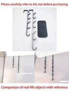 1个/2个门后挂钩，钛色碳钢重型收纳架，无需钻孔安装，多用途门后挂钩，可用于悬挂浴室毛巾、卧室衣物、厨房用具，节省空间的收纳架 - 彩色 - 查看 6