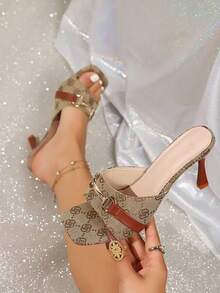Fashionable Women's Summer Elegant French Style High Heels, Versatile - Brown - View 5