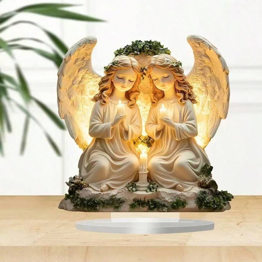 Acrylic Praying Angel Figurine, Craft Gift Souvenir, Trending Desktop Decor For Office