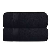 Cotton 2 Pack Oversized Bath Towel Set 28x55 Inches Large Bath Towels Ultra Absorbant Compact Quickdry And Lightweight Towel Ideal For Gym Travel Camp Pool - Black - Black - View 2