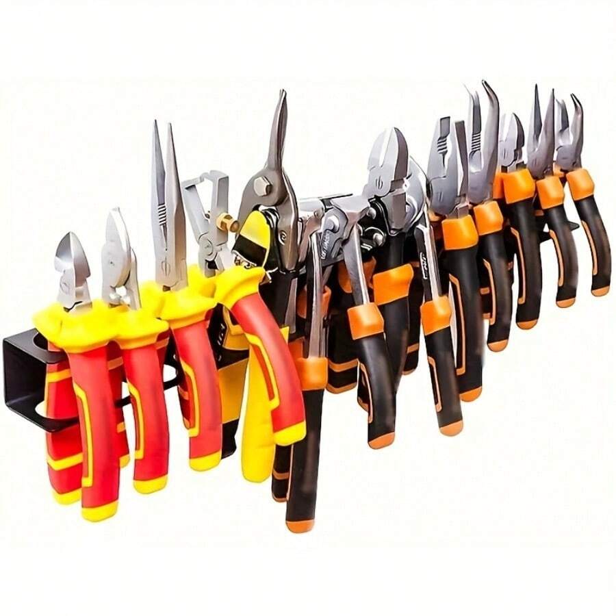 Heavy Duty Metal Wall-Mounted Knife Rack - A Space-Saving Tool Storage Rack Without Power, Can Store Pliers And Screwdrivers - Black - View 1