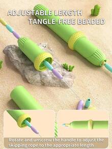Adjustable Segmented Fitness Jump Rope With Soft Beads, Suitable For Children Boys And Girls Fitness Training And Weight Loss - Multicolor - View 6