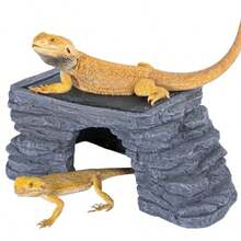 Large Bearded Dragon Basking Platform 12.5x7x5 Inch Gecko Hide Cave With Heat Storage Slate Stone Reptile Basking Rock Climing Hideout For Leopard Crested Gecko  Turtle - Grey - View 7