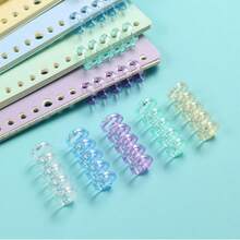 6pcs Creative 5-Hole Clip Segmented Plastic Multi-Color 5-Hole Loose-Leaf Binder Rings, DIY Planner Accessories, Suitable For Office & Study Supplies - 6pcs - View 10