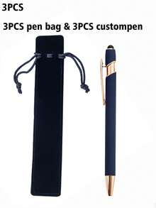 50/30/10/5/3/1pc Set Customized Luxury Soft Touch Round Ballpoint Pen With Black Pencil Case - Personalized Writing Tool, Suitable For Name And Company Website, Perfect Gift For Men, Anniversary, Birthday, Graduation Season Gift, Multi-Functional, Decorative, Reusable, Modern, Colorful, Cute, Vintage, Cartoon, Kawaii, Customized, Personalized, Unique, Customized, Workers, Customers, Students, For Business/Work/Office, For School - Sets - View 43