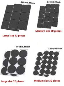 Non-Slip Furniture Pad Set - Easy To Stick, Scratch-Resistant, Noise-Reducing, Floor Protection Pads - Round - View 8
