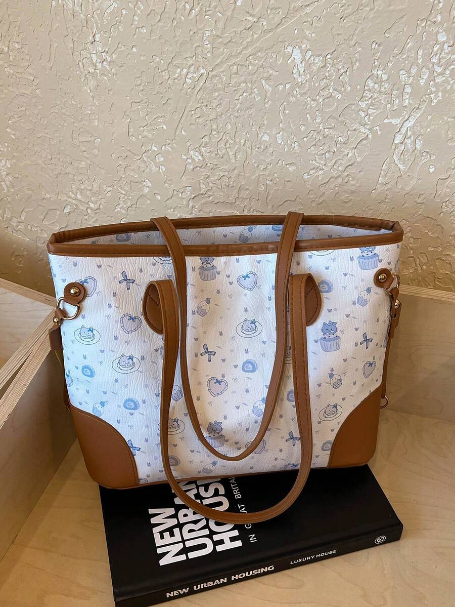 Large Capacity Handbag For Women, New Arrival Minimalist Commuting Shoulder Tote Bag - Multicolor - View 1
